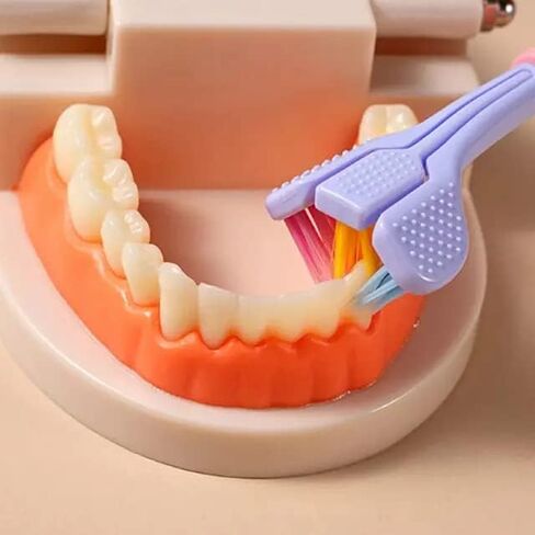 Blue 3-Sided Triple Angle Toothhugger Training Toothbrush, Ultra Soft Bristles, Children Toddler Kids and Autistic Oral Care for 1 Year and Up in Saudi Arabia
