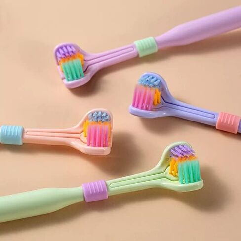 Blue 3-Sided Triple Angle Toothhugger Training Toothbrush, Ultra Soft Bristles, Children Toddler Kids and Autistic Oral Care for 1 Year and Up in Saudi Arabia
