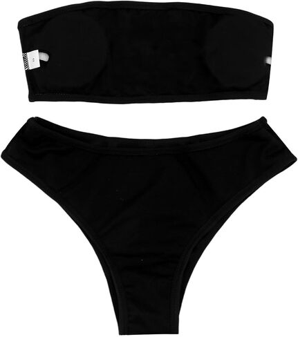 ZGMYC Women's Letter Skull Print Goth Swimsuit 2 Piece Sexy Strapless Bandeau Bikini High Waist Bathing Suit Festival Outfit in Saudi Arabia