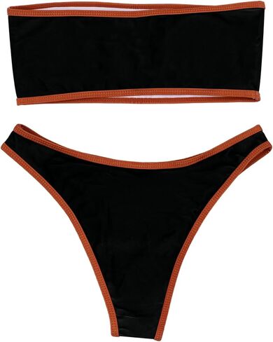 ZGMYC Women's Letter Skull Print Goth Swimsuit 2 Piece Sexy Strapless Bandeau Bikini High Waist Bathing Suit Festival Outfit in Kuwait