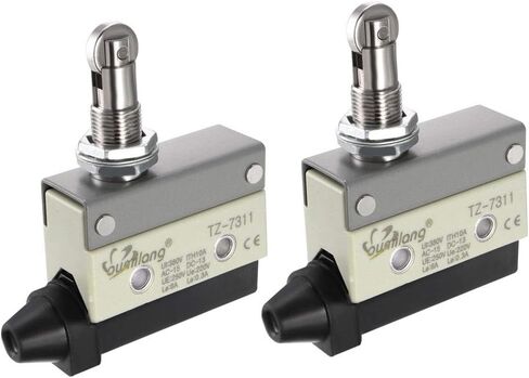 uxcell 2PCS TZ-7311 SPDT 1NO+1NC Panel Mount Roller Plunger Type Momentary Micro Limit Switches in Saudi Arabia