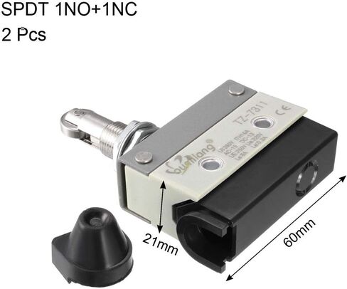 uxcell 2PCS TZ-7311 SPDT 1NO+1NC Panel Mount Roller Plunger Type Momentary Micro Limit Switches in Saudi Arabia