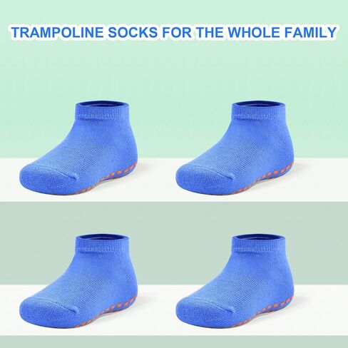 SkiBeaut Non Slip Trampoline Grips Socks Kids Youth Adult Athletic Socks Gripper for Boys Girls Yoga Socks Women Men 4 Pairs in Saudi Arabia