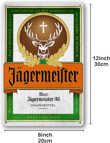 Agermeister Metal Tin Signs Cafe Pub Bar Plaque Nightclub Tin Sign 8x12 Inch in Kuwait