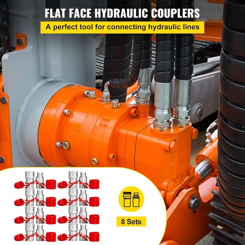 Bestauto Skid Steer Hydraulic Quick Connect 1/2" Body Hydraulic Coupler 1/2" NPT Hydraulic Coupling Quick Connect 2 Pairs Hydraulic Quick Coupler 27.6 MPa (ISO 16028) (2 Pairs) in Saudi Arabia