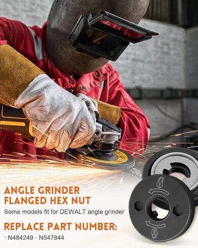 N484249 صامولة سداسية ذات حواف متوافقة مع مطحنة زاوية دي والت DCG413B DCG413B-B3 DCG413P2-B3 DCG413R2 DCG414B DCG414B DCG414T1 DCG414T1 DCG414T2 DCG414T2، يستبدل N547844 in Kuwait