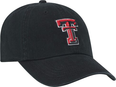 قبعة رجالي من Top of the World NCAA College Town Crew مصنوعة من القطن قابلة للتعديل - قبعة Texas Tech-Black in Saudi Arabia