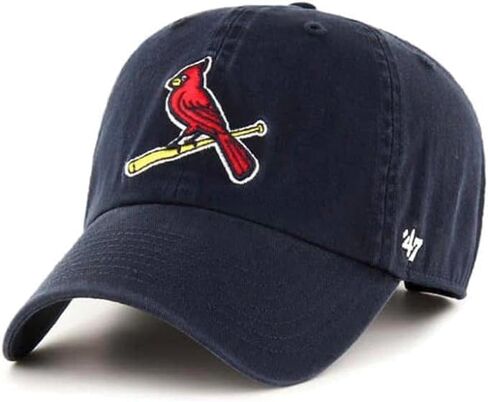 '47 St. Louis Cardinals Hat Mens Womens Clean Up Adjustable Baseball Cap, Cooperstown Logo, Navy Blue, One Size in Saudi Arabia