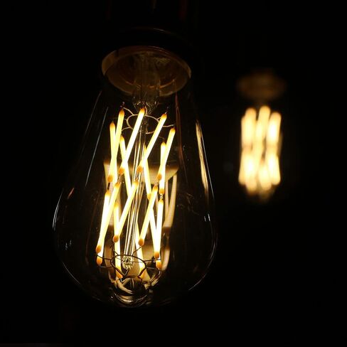 Leools Vintage LED Edison Bulb Dimmable 15W,Equivalent 120W, Antique Style ST64 LED Filament Bulbs,1300 Lumen,2700K Soft Warm White, E26 Base,4 Pack. in Saudi Arabia