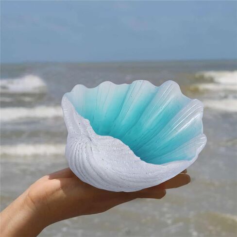 Large Seashell Bowl Decor Clam Shell Bowl Nautical Themed Decor White Decorative Bowl Coastal Beach hemed Bowl decorations for home Seashell Figurine Gift in Saudi Arabia