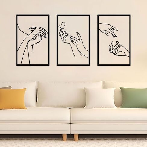 Nail Room Wall Decor Nail Salon Wall Art and Accessories, Black Metal Space Decortions for Hand Body Care Store, Bathroon Bedroom Living Room Kitchen Wall Hanging Sculptures Indoor and Outdoor in Saudi Arabia