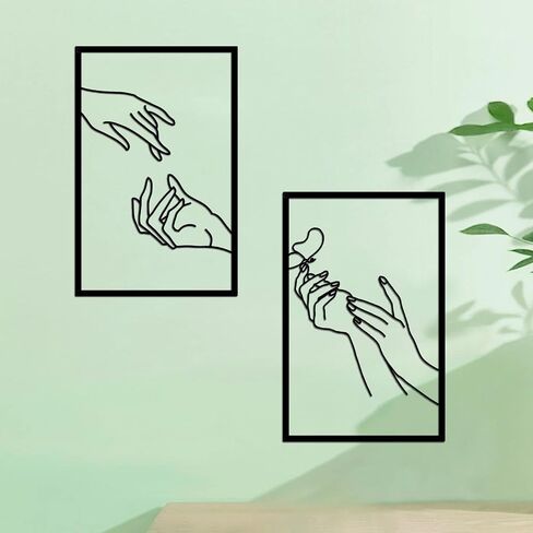 Nail Room Wall Decor Nail Salon Wall Art and Accessories, Black Metal Space Decortions for Hand Body Care Store, Bathroon Bedroom Living Room Kitchen Wall Hanging Sculptures Indoor and Outdoor in Saudi Arabia