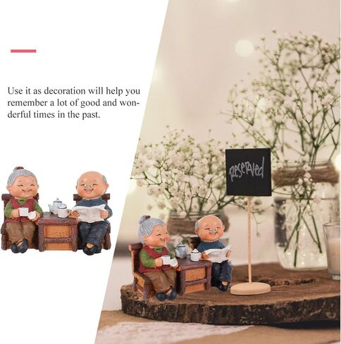IMIKEYA Love Couple Figurines: Love Sculpture Elderly Couple Sculpture Anniversary Statue Resin Sculpture Couple Collectible for Valentines Christmas Wedding Desktop Decor in Saudi Arabia