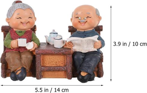 IMIKEYA Love Couple Figurines: Love Sculpture Elderly Couple Sculpture Anniversary Statue Resin Sculpture Couple Collectible for Valentines Christmas Wedding Desktop Decor in Saudi Arabia