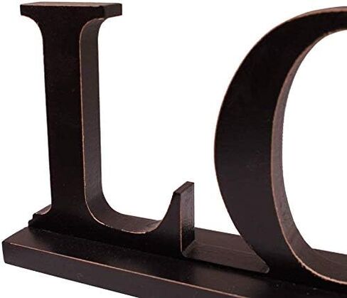 Black Wood Blessed Cut-Out Block Letters Standing Tabletop Sign for Home Decor, Wooden Black Block Letters Blessed Wall Decor Rustic Free Standing Words Home Decoration 16''L in Saudi Arabia