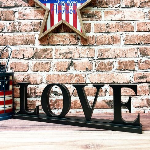 Black Wood Blessed Cut-Out Block Letters Standing Tabletop Sign for Home Decor, Wooden Black Block Letters Blessed Wall Decor Rustic Free Standing Words Home Decoration 16''L in Saudi Arabia