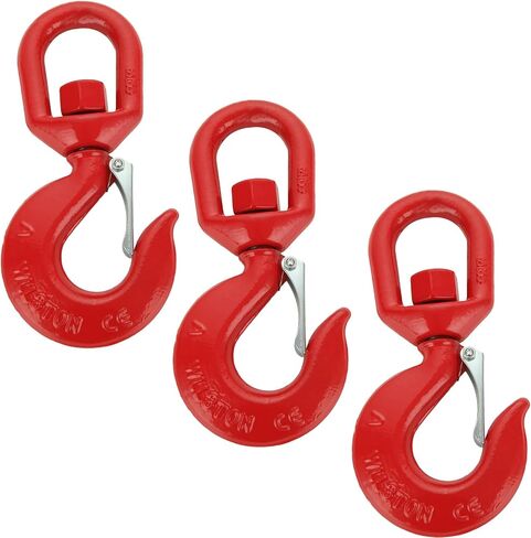 3PCS Swivel Hook with Latch, 3T Swivel Hook for Heavy Duty Swivel Hook Rigging G80 Lifting Swivel Hook Rigging Industrial, Marine, Construction, 6600lbs Working Load Limitations in Saudi Arabia
