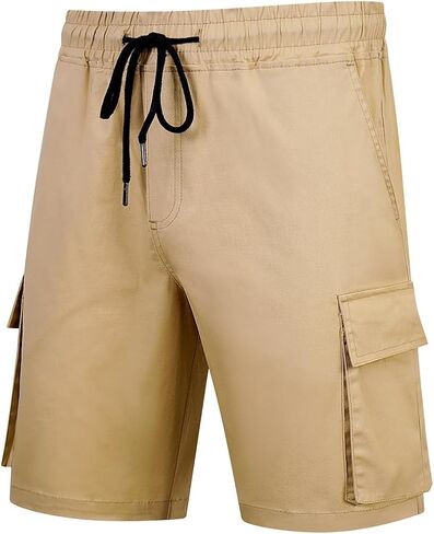 Mens Cargo Shorts Outdoor Hiking Casual Shorts for Men Relaxed Fit Cotton Shorts with Pockets in Kuwait