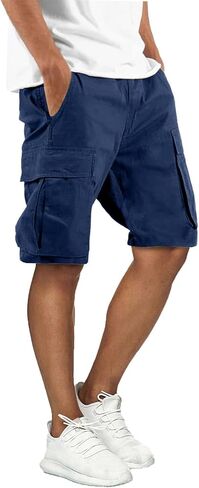 Mens Cargo Shorts Outdoor Hiking Casual Shorts for Men Relaxed Fit Cotton Shorts with Pockets in Kuwait