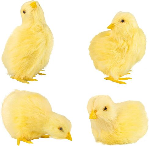 4 Pcs Simulated Little Chick Figurine Lifelike Chicken Figurines Animal Figurine Realistic Chicken Photography Props Easter Chicken Decor in Kuwait