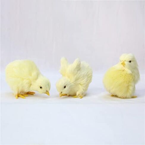 4 Pcs Simulated Little Chick Figurine Lifelike Chicken Figurines Animal Figurine Realistic Chicken Photography Props Easter Chicken Decor in Kuwait