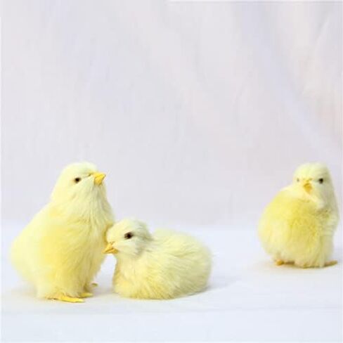 4 Pcs Simulated Little Chick Figurine Lifelike Chicken Figurines Animal Figurine Realistic Chicken Photography Props Easter Chicken Decor in Kuwait