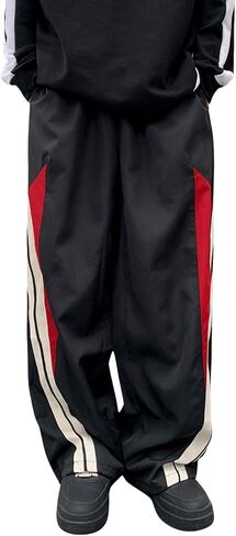 GORGLITTER Men's Y2k Baggy Sweatpants Wide Leg Parachute Pants Track Pants in Saudi Arabia
