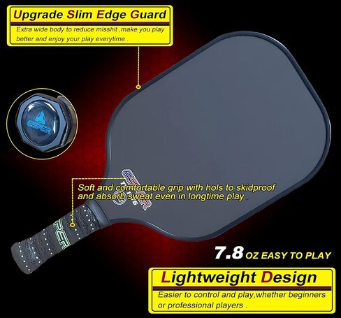 Pickleball Paddle Carbon Fiber for Spin Textured Surface USAPA Approved Graphite Pickleball Racquet Pro Pickleball Racket Lightweight for All Players Tournament with Cover in Saudi Arabia