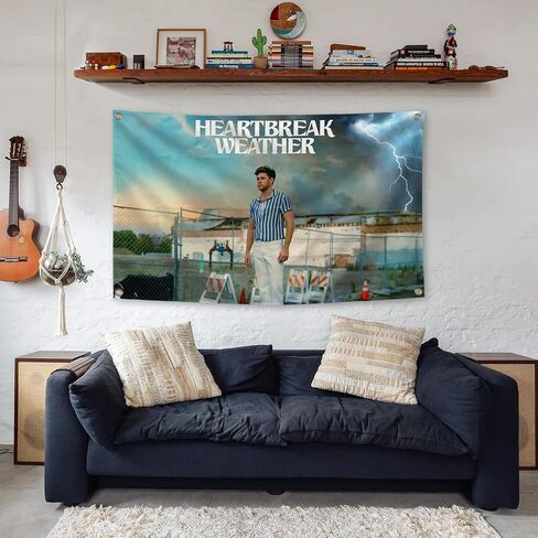 Generic Music Ni-all Singer Hor-an Heartbreak Meteorology Album Tapestry 3X5 Feet Bedroom Living Room College Dormitory Wall Decoration Brightly Colorful Anti Fading Decoration Tapestry, blue in Saudi Arabia
