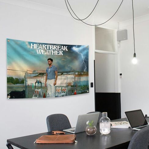 Generic Music Ni-all Singer Hor-an Heartbreak Meteorology Album Tapestry 3X5 Feet Bedroom Living Room College Dormitory Wall Decoration Brightly Colorful Anti Fading Decoration Tapestry, blue in Saudi Arabia