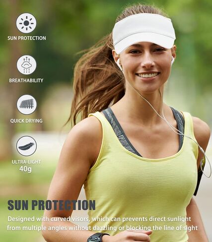 Sports Sun Visor Women Men, Cooling Stretchy Visor Hats Summer Packable Ponytail Sun Hat for Running, Golf, Tennis in Saudi Arabia