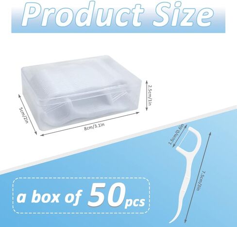 Travel Dental Floss Case, 6Pack 300pcs High Toughness Dental Floss Picks, Unflavored Dental Flossers, Dental Picks, Floss Picks, Toothpicks Sticks, Tooth Flossers with Travel Case, 300pcs in Saudi Arabia