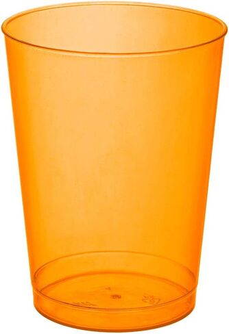 Party Essentials Hard Plastic 10-Ounce Party Cups and Tall Tumblers, Neon Orange, 25-Count in Kuwait