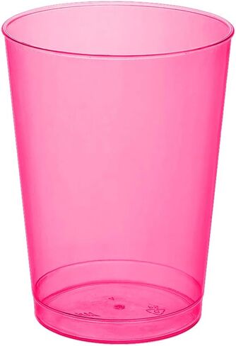 Party Essentials Hard Plastic 10-Ounce Party Cups and Tall Tumblers, Neon Orange, 25-Count in Kuwait