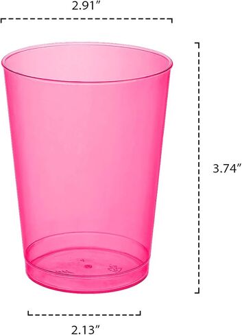 Party Essentials Hard Plastic 10-Ounce Party Cups and Tall Tumblers, Neon Orange, 25-Count in Kuwait