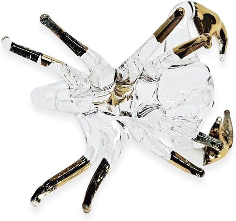 Tiny 1¼" Long Clear Gold Scorpion Figurine - Miniature Hand Blown Glass Scorpions Arachnid Arthropod Invertebrate Insect Colorful Crystal Animals Decorative Collectible Figurines Décor Gift in Saudi Arabia