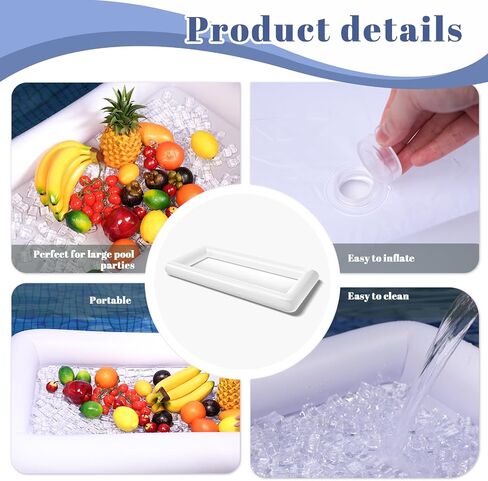 MCPINKY Inflatable Serving Bar, Buffet Bar with Drain Plug Salad Food Drink Cooler Container for Indoor Outdoor BBQ Picnic Pool Party in Saudi Arabia