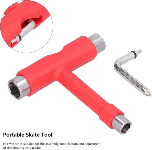 Multifunctional Portable Skateboard Tool, Skateboard Hex Wrench, Red Multi-Purpose Hex Wrench, Used To Tighten Screws, Replace Wheels, And Complete Skateboard Assembly. in Saudi Arabia