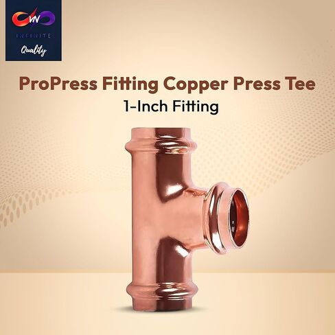ProPress Fitting Copper Press Tee - 3/4" Zero Lead Pro Press Copper Plumbing Pipe Fitting Connection Tool for Commercial and Residential Use - Pack of 10 in Saudi Arabia