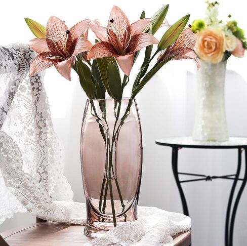 SHMILMH Flesh Pink Flower Vase, 13 Inches Tall Glass Vase for Modern Decor, Unique Face Body Vases for Table Decoration in Saudi Arabia