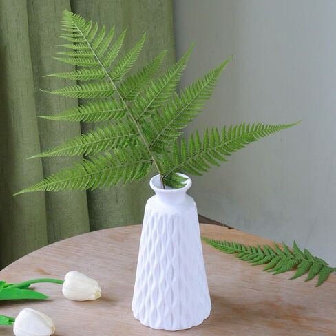 White Boho Vase for Decor,Rustic Farmhouse Flower Vase for Pampas Grass,Small Pampas Grass Ceramic Vases for Centerpieces, 7Inch Vintage Vase -Rhombus, Embossment in Saudi Arabia