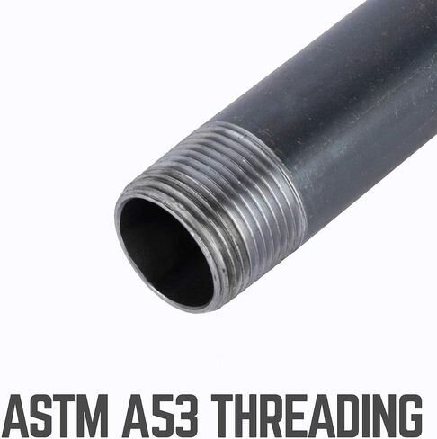 أنابيب السباكة الفولاذية السوداء من PIPE DECOR، قطر 2 بوصة. × 12 بوصة. الأنابيب المقطوعة مسبقًا تناسب الأنابيب ذات الخيوط السوداء القياسية مقاس 2 بوصة والحلمات والتركيبات، 4 عبوات in Kuwait