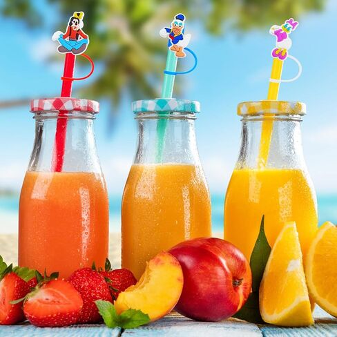 12PCS Silicone Straw Cover, 0.4Inch/10mm Cute Christmas Mickey Theme Reusable Straw Cup Accessories Drinking Straw Covers For 30&40 Oz Straw Topper Theme Party Favors Supplies Straw Cover (Christmas) in Saudi Arabia