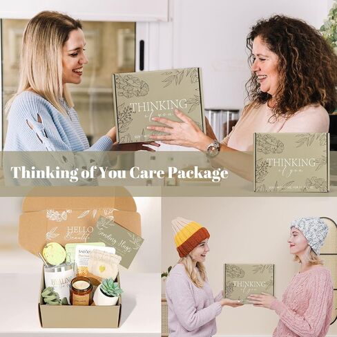 باقة Thinking of You Care للنساء - سلة هدايا شفاء قريبًا لصديق مريض بعد الجراحة، هدايا تشعرك بتحسن للنساء، سلال هدايا التعاطف التي ترسل العناق، هدايا سبا للرعاية الذاتية للنساء in Kuwait