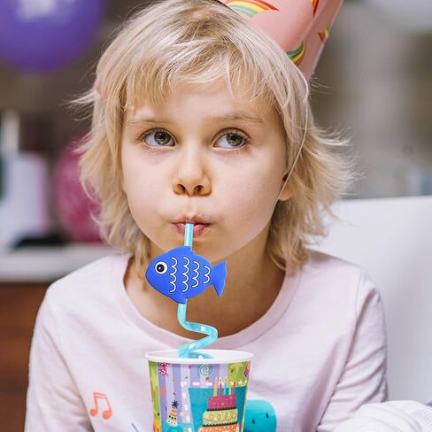 هدايا حفلات الصيد من Gone Fishing Party Favors 24 قطعة من شفاطات شرب الصيد مع 2 فرشاة تنظيف لصيد الأسماك الصيفية تحت عنوان لوازم حفلات أعياد الميلاد Ofishally ديكورات حفلات واحدة in Saudi Arabia