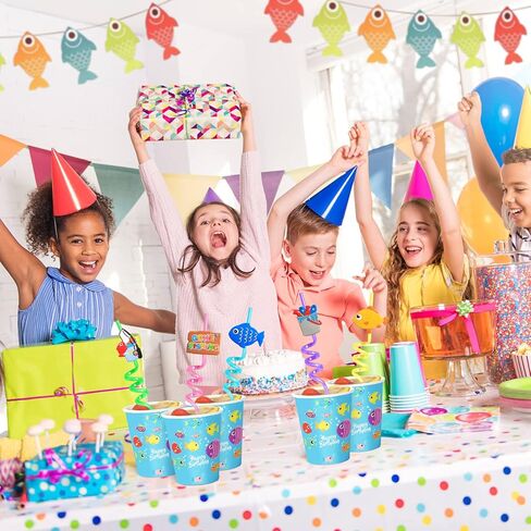هدايا حفلات الصيد من Gone Fishing Party Favors 24 قطعة من شفاطات شرب الصيد مع 2 فرشاة تنظيف لصيد الأسماك الصيفية تحت عنوان لوازم حفلات أعياد الميلاد Ofishally ديكورات حفلات واحدة in Saudi Arabia