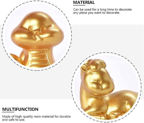 Cabilock 12pcs Vintage Zodiac Animal Figure Feng Shui Resin Chinese Zodiac Animal Sculptures Figurines Charms for New Year Table Decorations Golden in Saudi Arabia