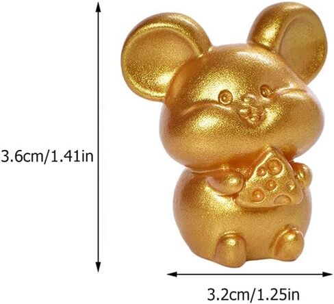 Cabilock 12pcs Vintage Zodiac Animal Figure Feng Shui Resin Chinese Zodiac Animal Sculptures Figurines Charms for New Year Table Decorations Golden in Saudi Arabia