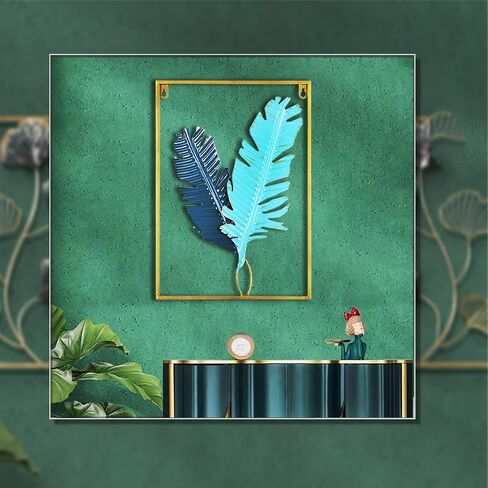 YZDTECH 3Pcs Metal Wall Art Decor,Gold Wall Art Metal Leaf with Frame,17" x 12" Gold Metal Wall Decor for Living Room,Iron Artwork Wall Sculptures Hanging For offices (Greenleaf+Ginkgo+Bananaleaf) in Saudi Arabia
