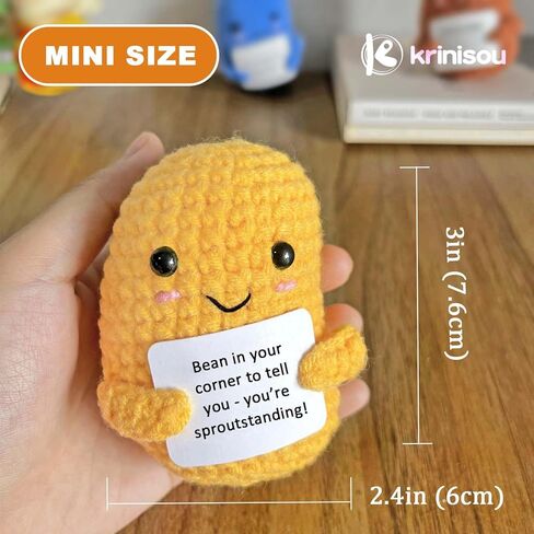 فاصوليا كروشيه إيجابية، دمية نباتية كروشيه للدعم العاطفي، أنت الفاصوليا البشرية المفضلة لدي، هدايا مضحكة صغيرة لأفضل الأصدقاء والصديقة in Kuwait